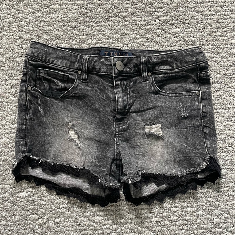 Womens Black Denim Jean Shorts
